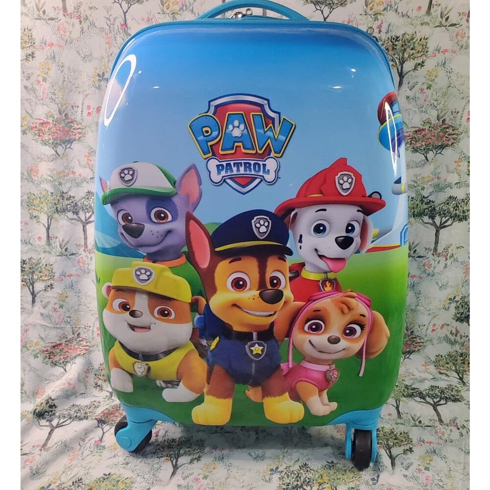 Paw Patrol Luggage Kids' Spinner Hard Shell 18" Carry On Suitcase Rare